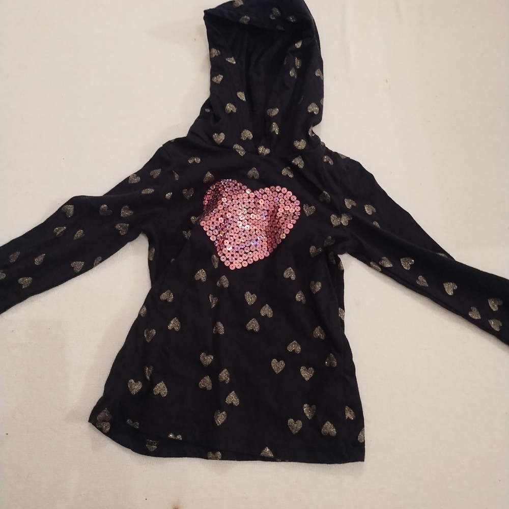 Garanimals Black Hoodie with Pink Sequin Heart